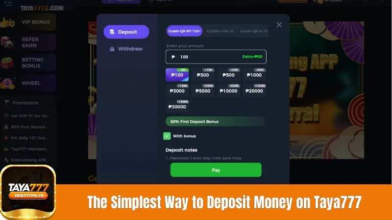 The Simplest Way to Deposit Money on Taya777