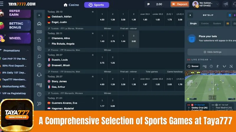 A Comprehensive Selection of Sports Games at Taya777