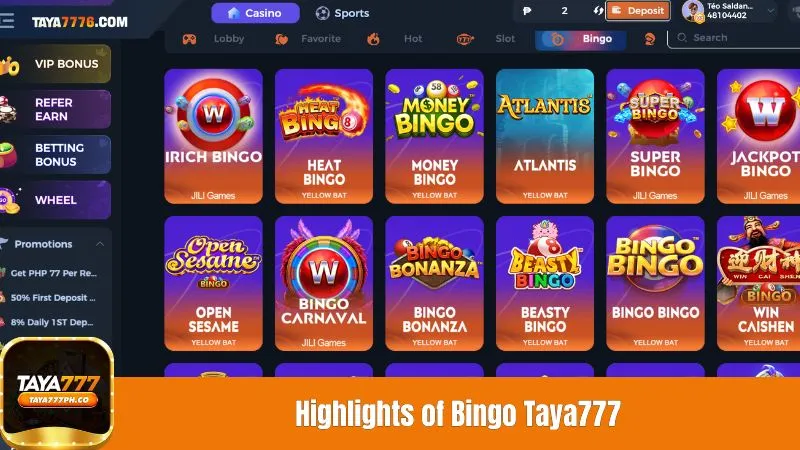Highlights of Bingo Taya777